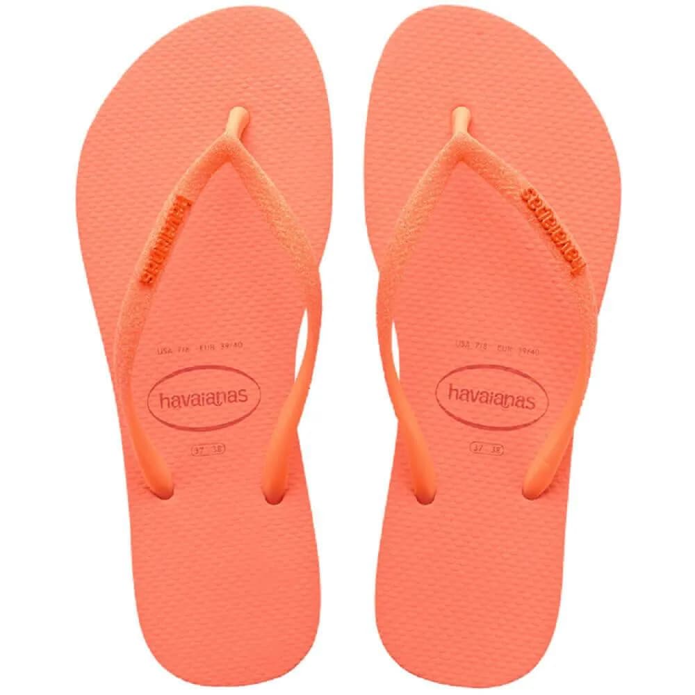 HAVAIANAS SLIM GLITER NEON CORAL 39/0