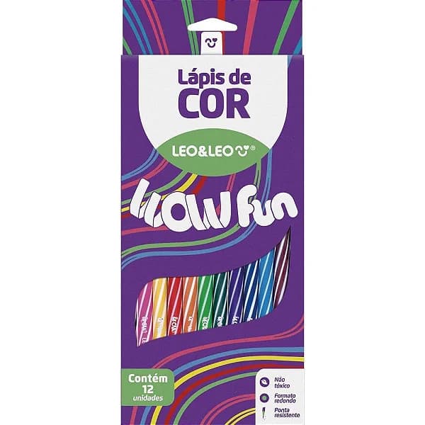 LAPIS DE COR REDONDO WOW FUN 12CORES PCT.C/06 4677 - LEONORA