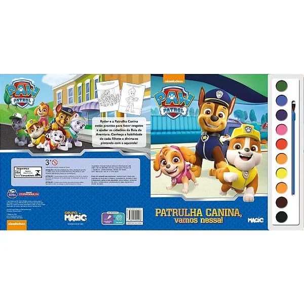 LIVRO AQUARELA PATRULHA CANINA 28X27CM