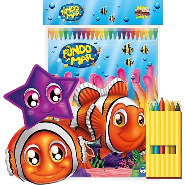 LIVRO INFANTIL COLORIR SUPER KIT FUNDO DO MAR