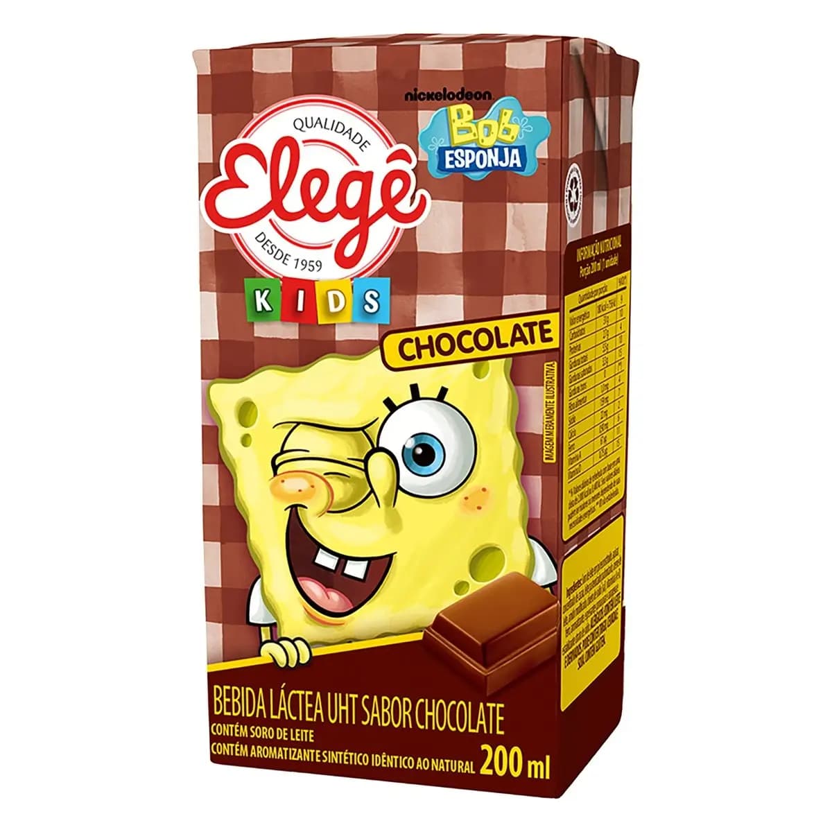 BEB LACTEA ELEGE 200ML BOB ESPONJA CHOCOLATE