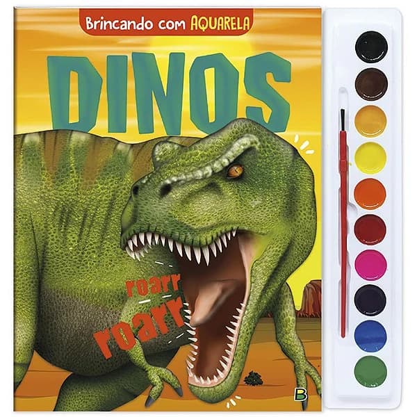 LIVRO AQUARELA DINOS 28X27CM 16PAG