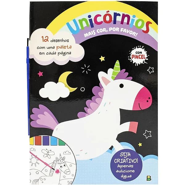 LIVRO AQUARELA MAIS COR P/FAVOR UNICORNIOS