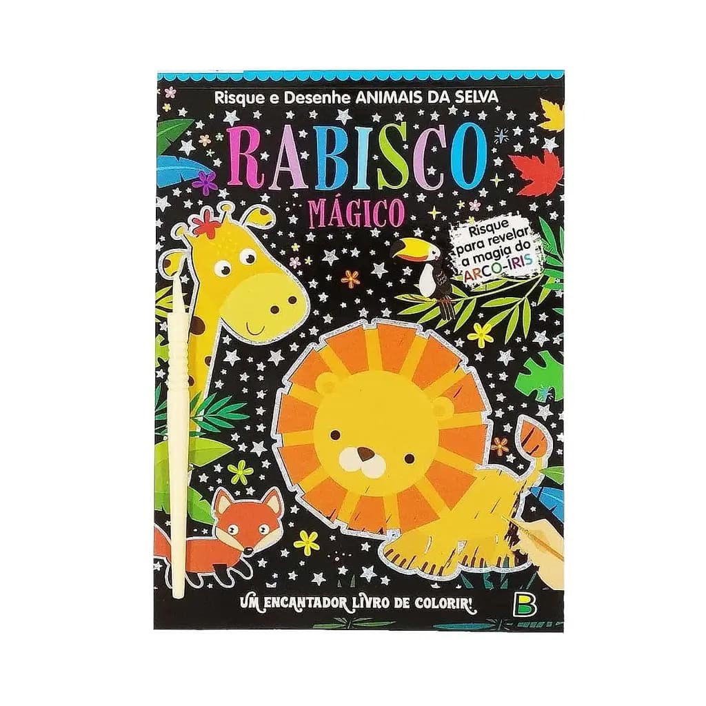 LIVRO INFANTIL COLORIR RABISCO MAGICO ANIM.SELVA 8P