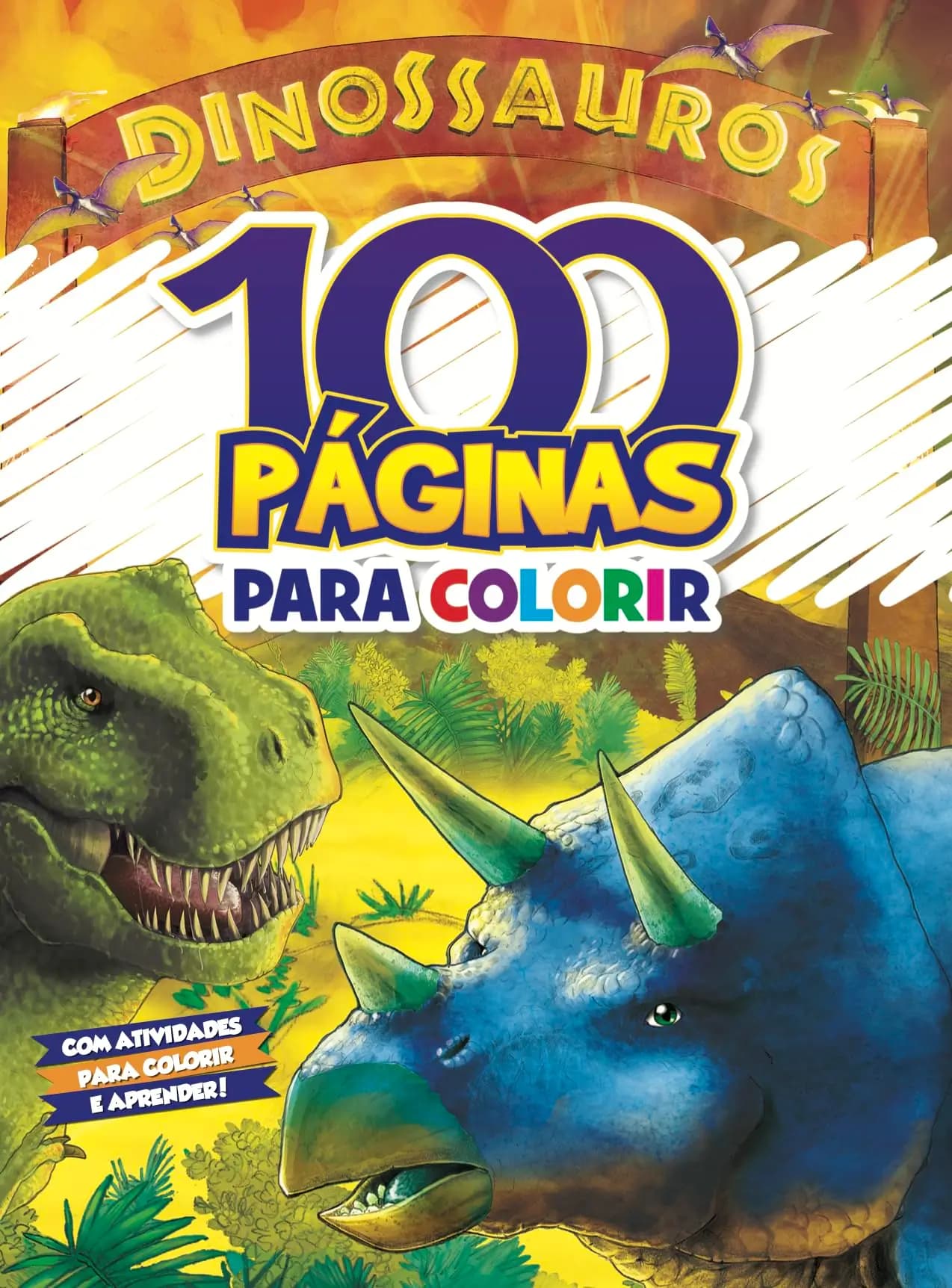 LIVRO INFANTIL COLORIR DINOSSAUROS 100PG