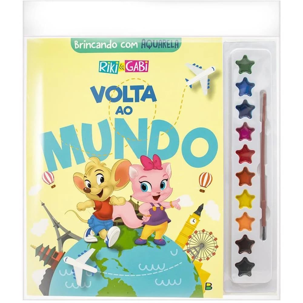 LIVRO AQUARELA VOLTA AO MUNDO 27X28CM 16PAG