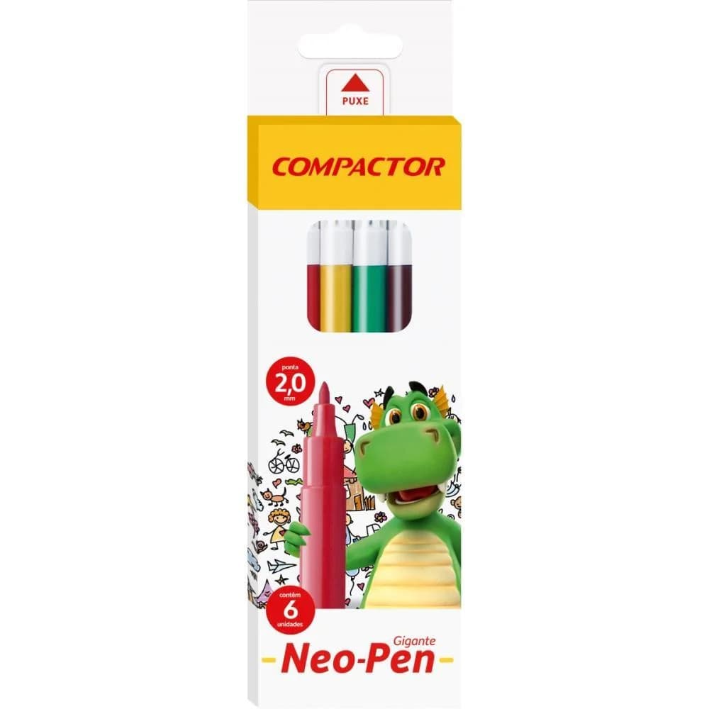 CANETA HIDROGRAFICA NEO-PEN GIGANTE 06 CORES