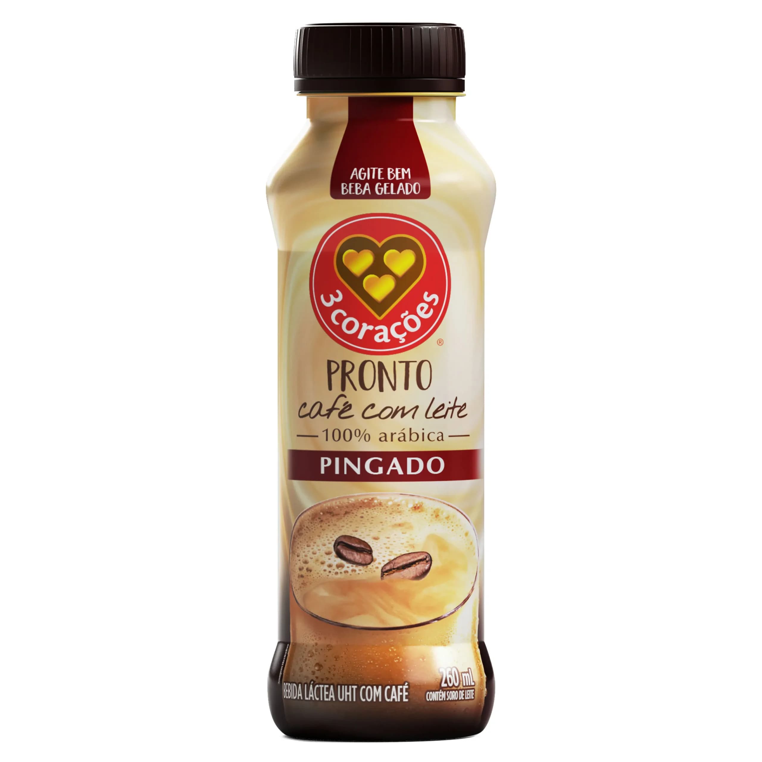 BEB LACTEA 3CORACOES CAPPUCCINO 260ML PINGADO