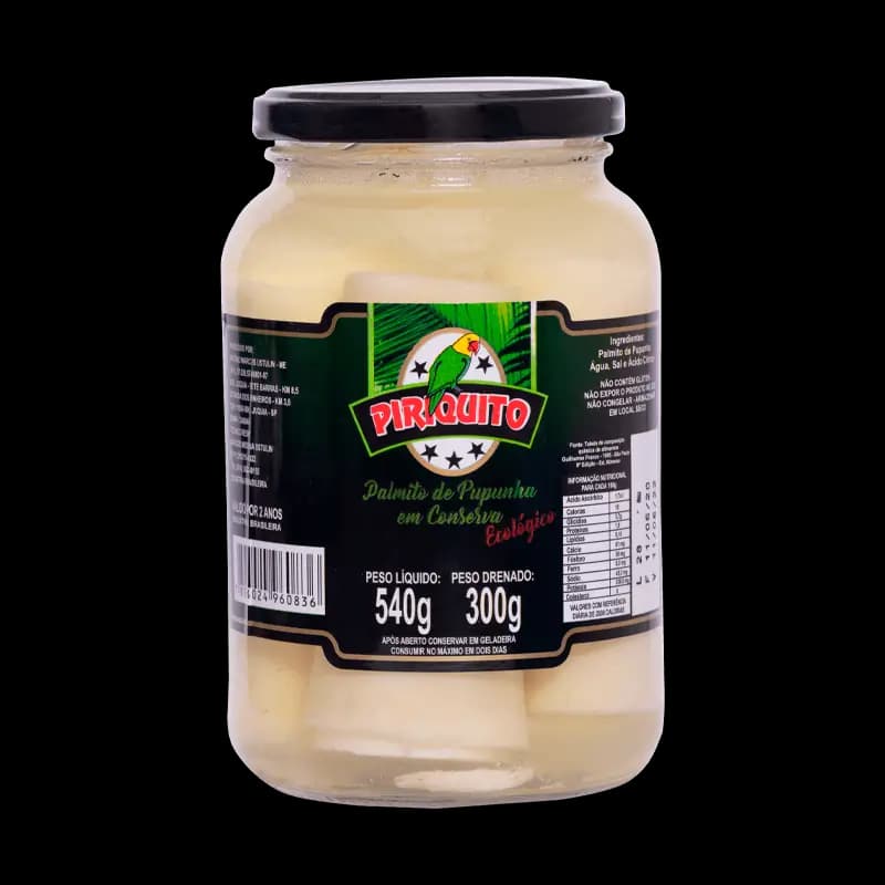 PALMITO PIRIQUITO PUPUNHA 540G TOLETE