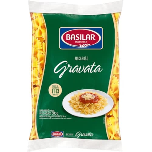 MACARRAO BASILAR SEMOLADO GRAVATA 500G