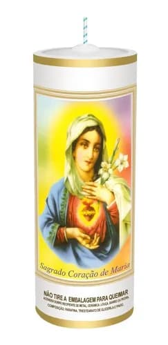 VELA BRANCA QLZ VOTIVA CORACAO MARIA 320G