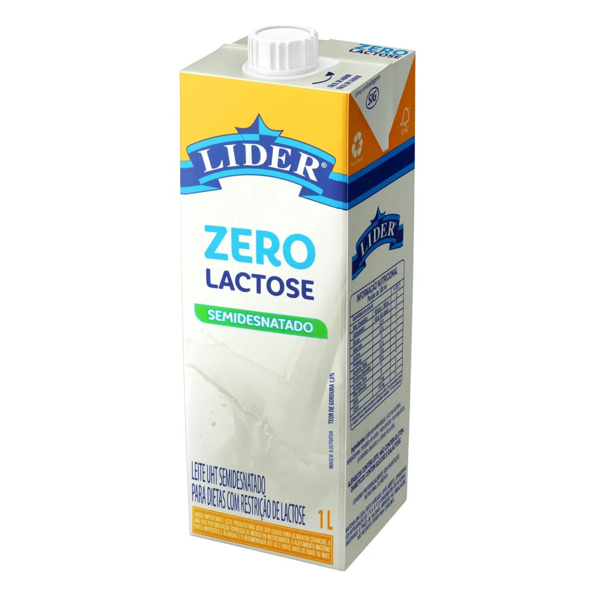 LEITE LIDER ZERO LACTOSE 1L