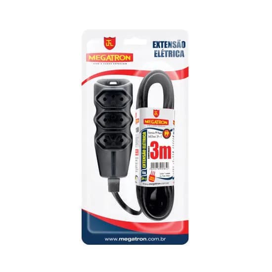 EXTENSAO ELETRICA MEGATRON 2P3T 3M