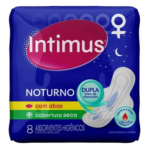 ABSORVENTE INTIMUS GEL NOTURNO SECA COM ABAS