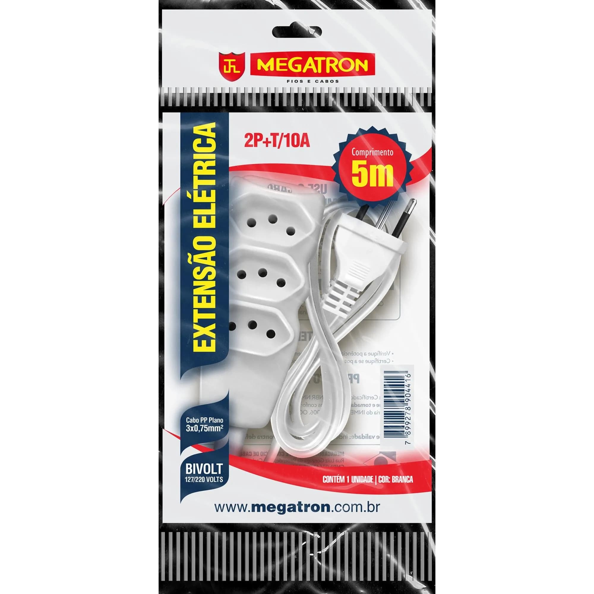 EXTENSAO ELETRICA MEGATRON 2P3T 5M