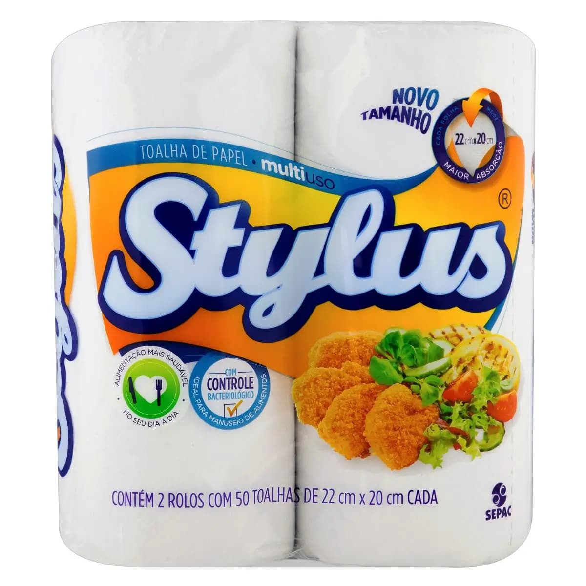 TOALHA PAPEL STYLUS 22X20CM C2 ROLOS