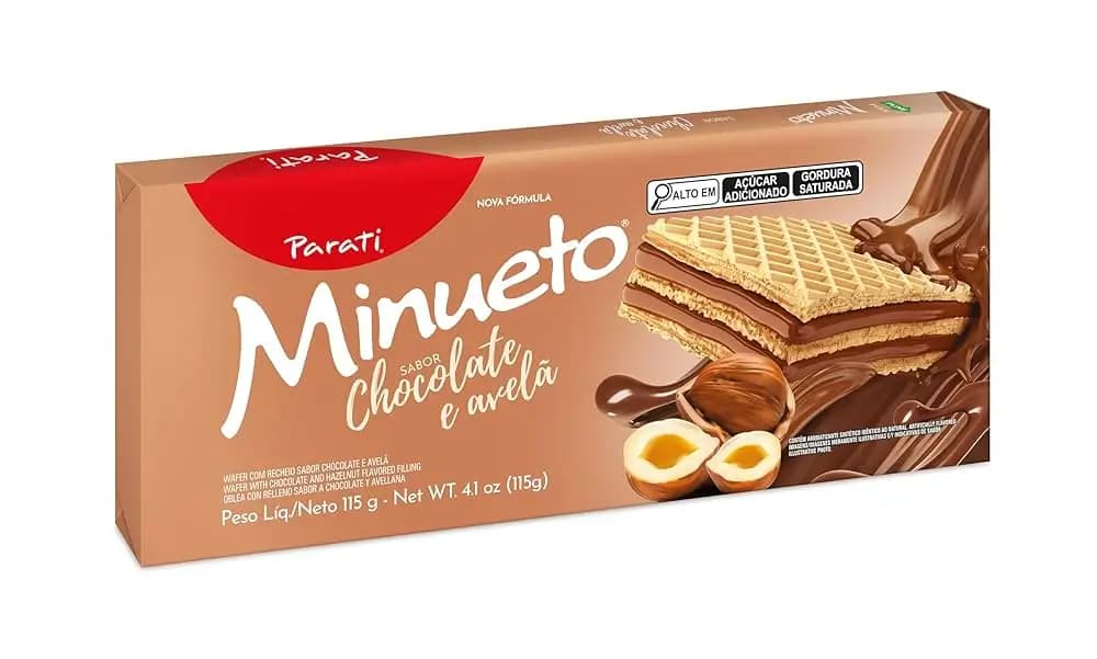 BISCOITO WAFER PARATI MINUETO 115G CHOC AVELA