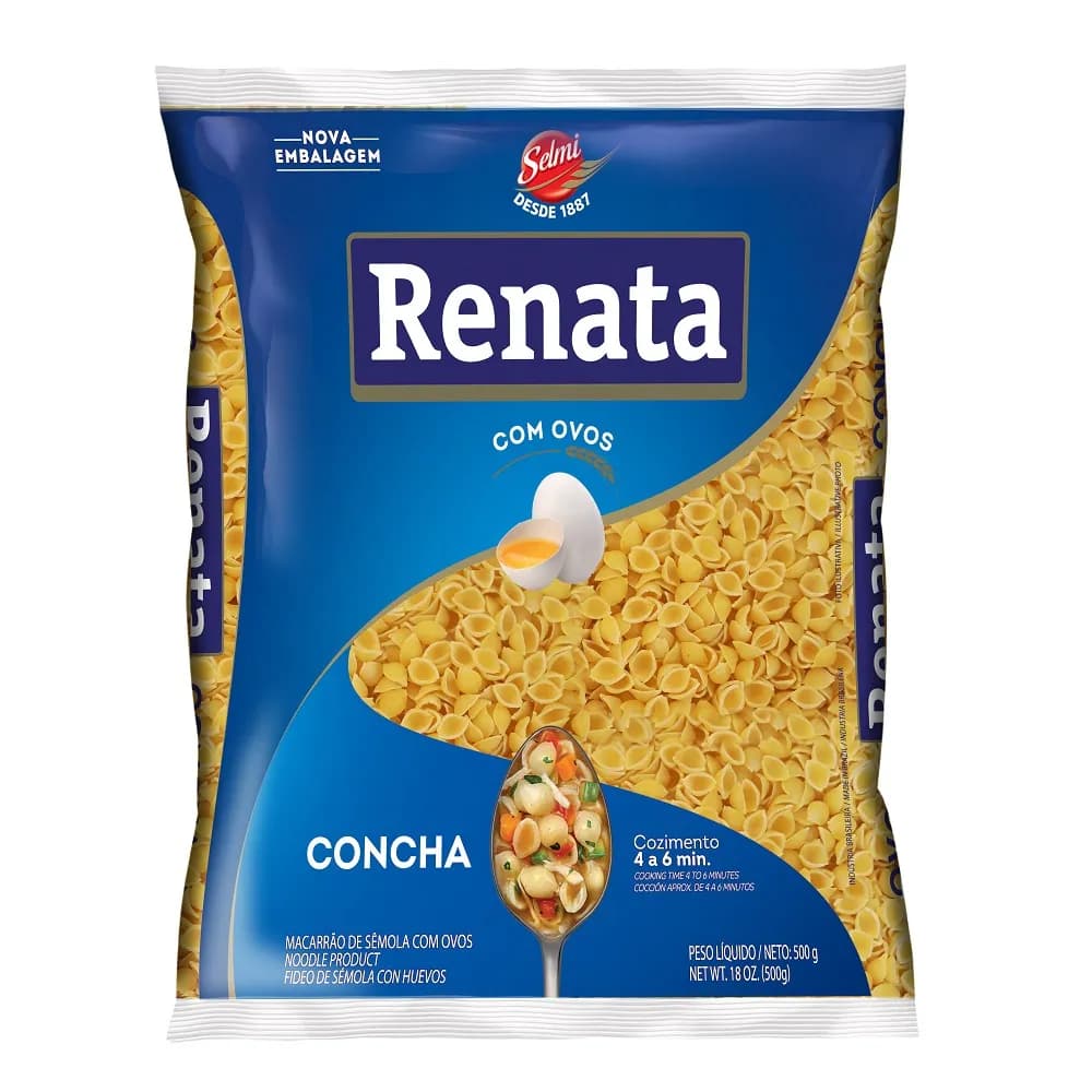 MACARRAO RENATA OVOS 500G CONCHA