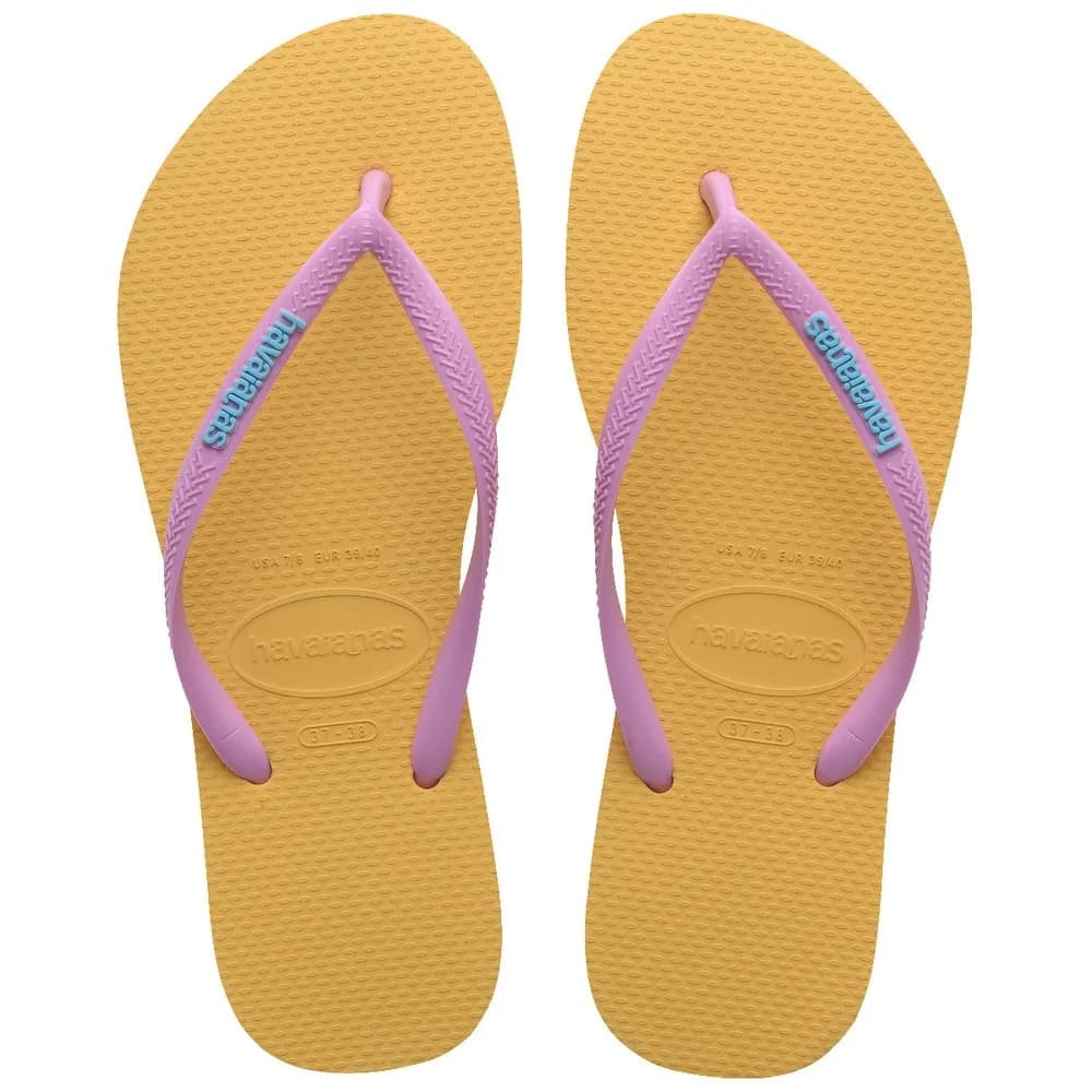 SAND HAVAIANAS SLIM LOGO POP UP AMARELO 378