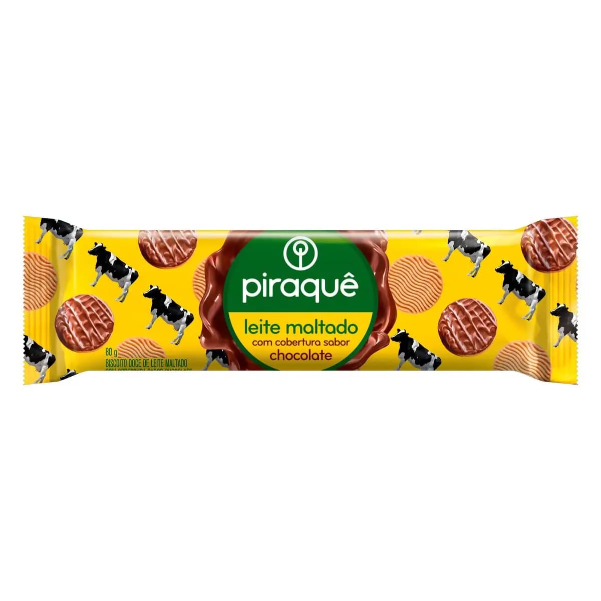 BISC PIRAQUE LEITE MALTADO 80G CHOCOLATE