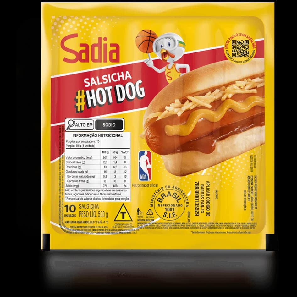 SALSICHA HOT DOG SADIA 500G