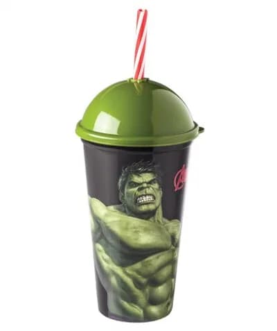 COPO SHAKE CANUDO HULK 500ML