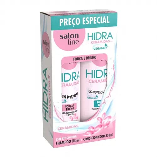 KIT SH CONDIC SALON LINE 600ML HIDRA CERAMIDAS