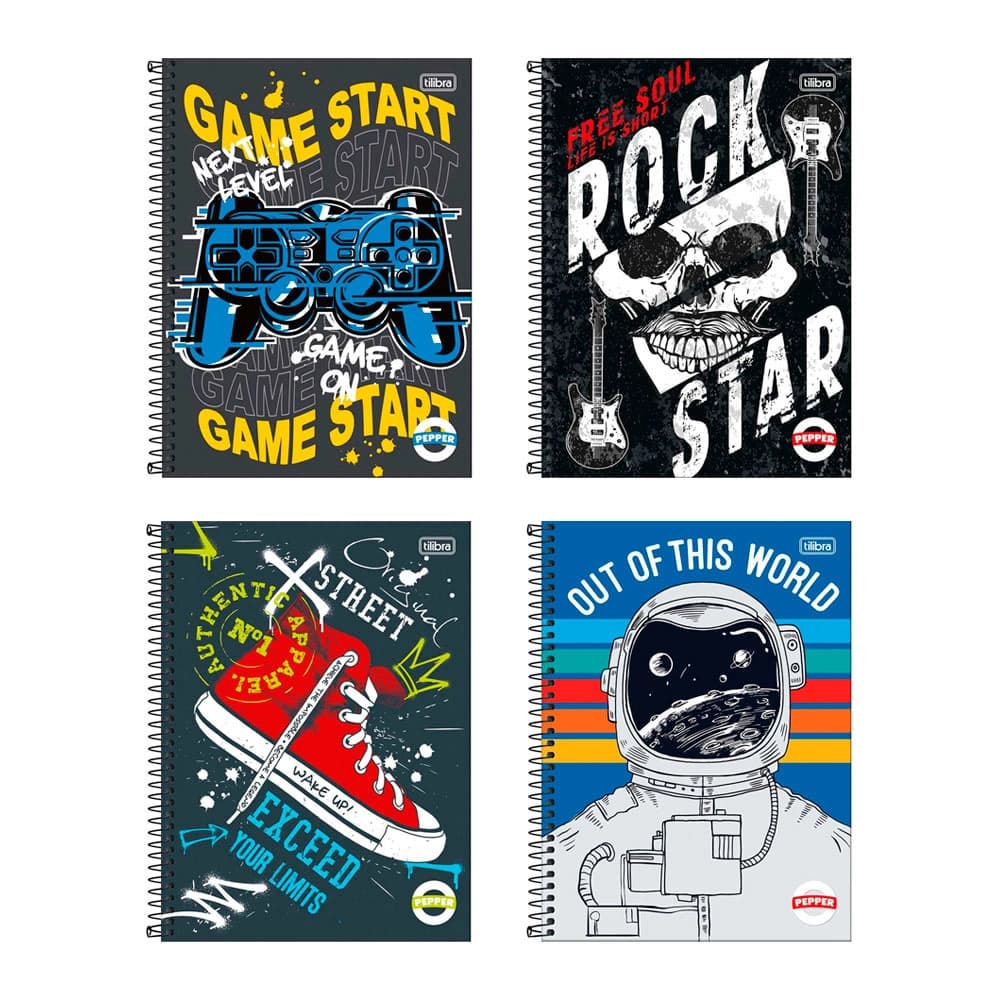 CADERNO TILIBRA CD 10X1 PEPPER MASCULINO