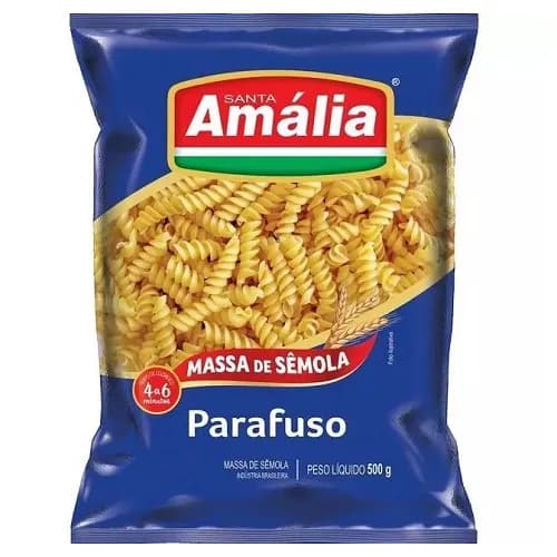 MACARRAO AMALIA SEMOLA 500G PARAFUSO