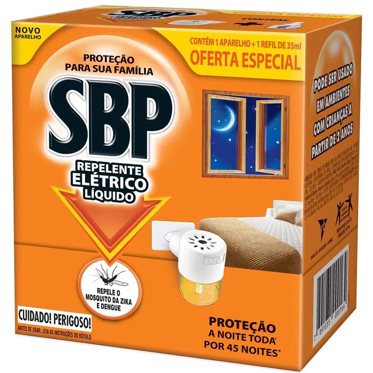 REPELENTE ELETRICO SBP 45NOITES LIQ GT APARELHO