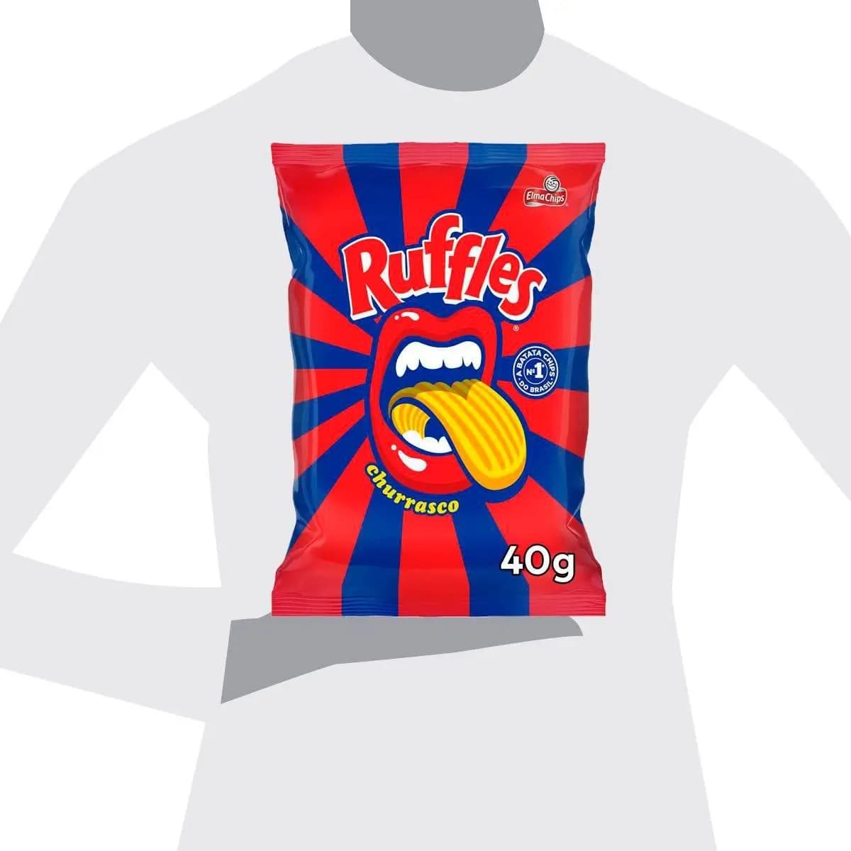 SALG ELMA CHIPS RUFFLES 40G CHURRASCO