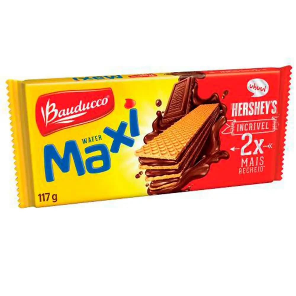 BISCOITO WAFER BAUDUCCO 117G MAXI CHOCOLATE