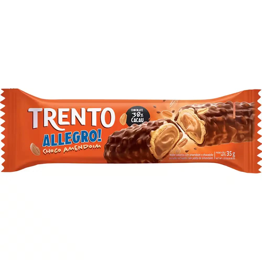 CHOCOLATE TRENTO 35G ALLEGRO AMENDOIM