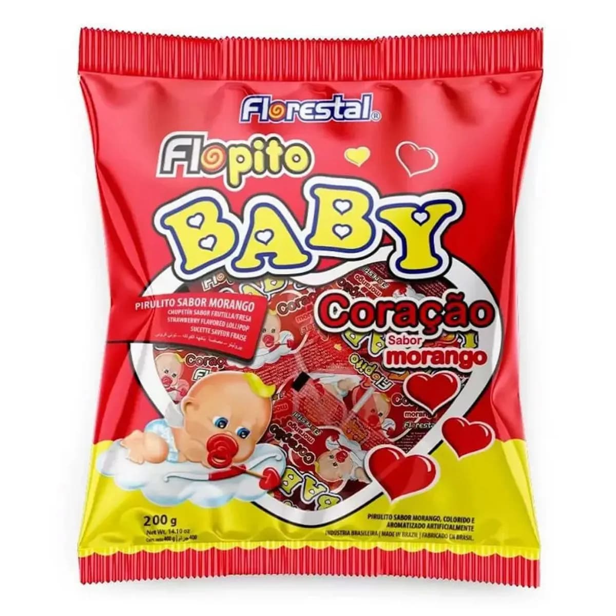 PIRULITO FLOPITO BABY 200G MORANGO