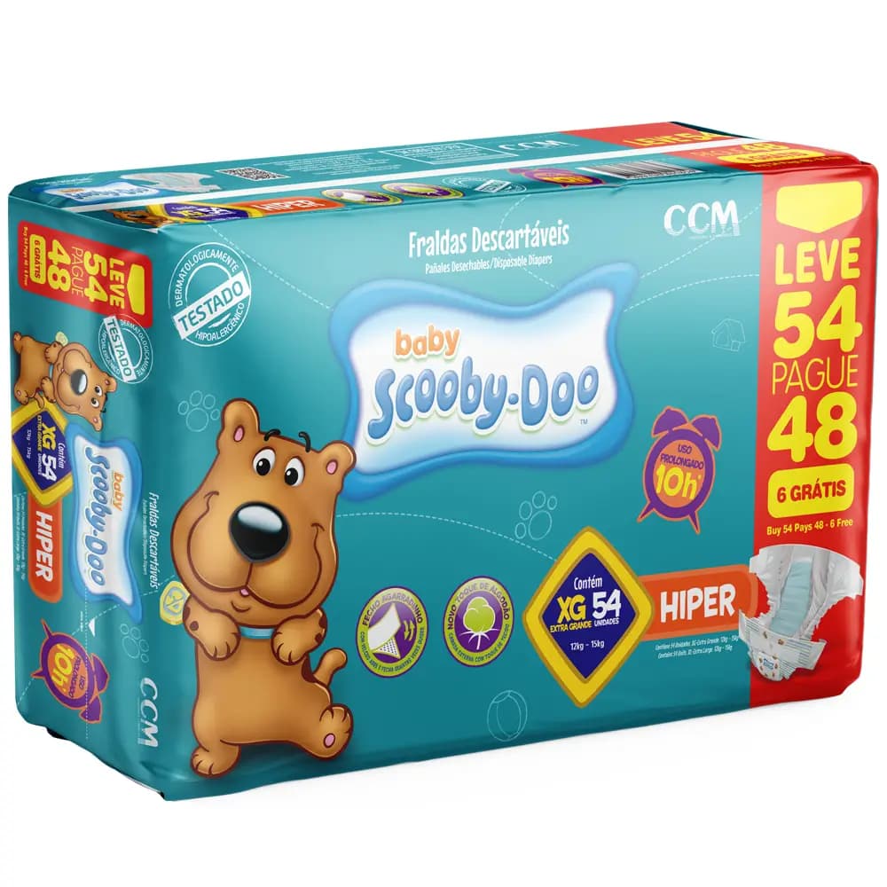 FRALDA DESC SCOOBY DOO HIPER XG LV54PG48