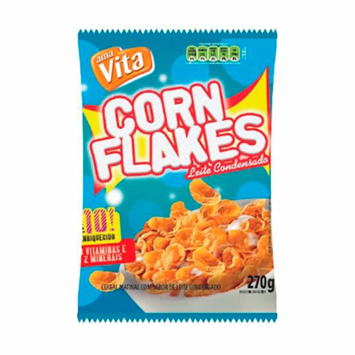 CEREAL AMA VITA CORN FLAKES 270G LEITE CONDENS