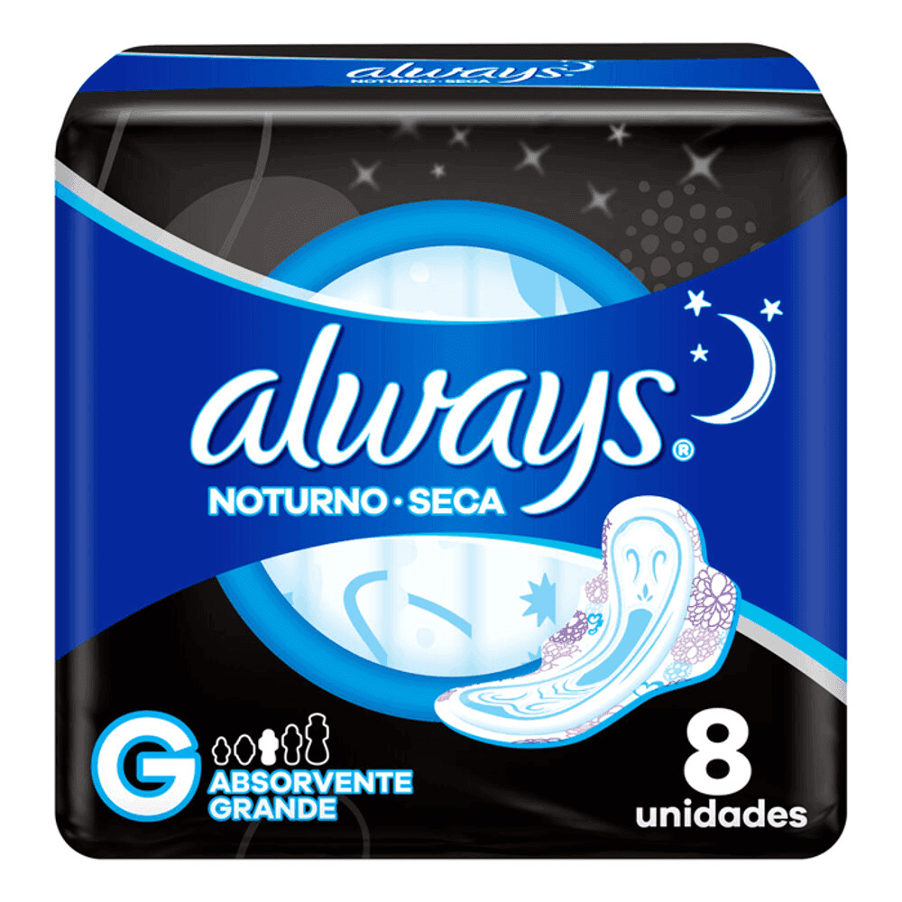 ABSORVENTE ALWAYS NOTURNO SECA COM ABAS