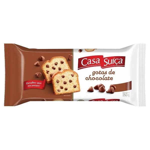 BOLO CASA SUICA 250G GOTAS CHOCOLATE