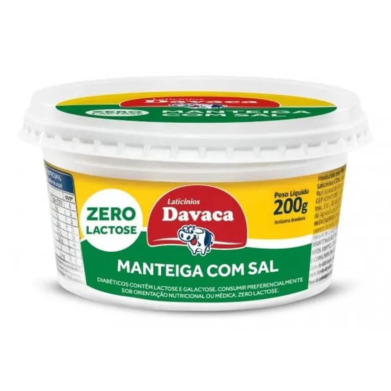 MANTEIGA DAVACA ZERO LACTOSE CSAL POTE 200G