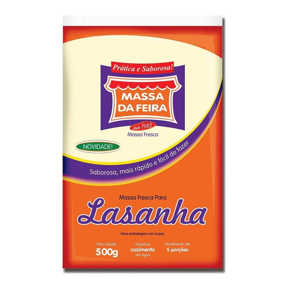 MASSA LASANHA MASSA DA FEIRA 500G