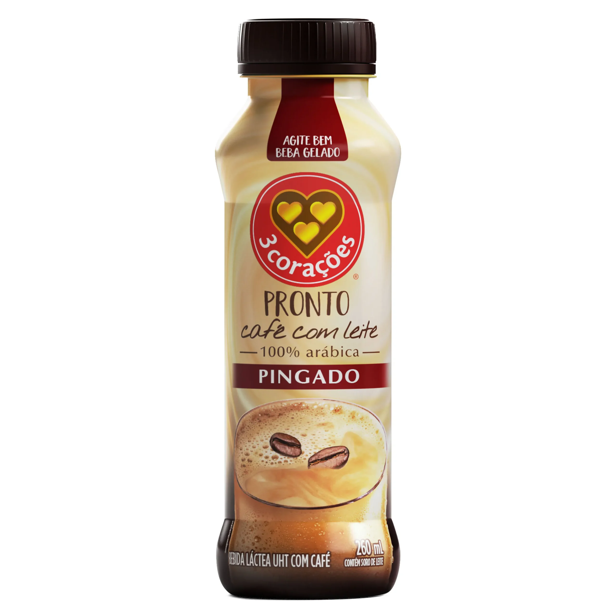 BEB LACTEA 3CORACOES CAPPUCCINO 260ML PINGADO