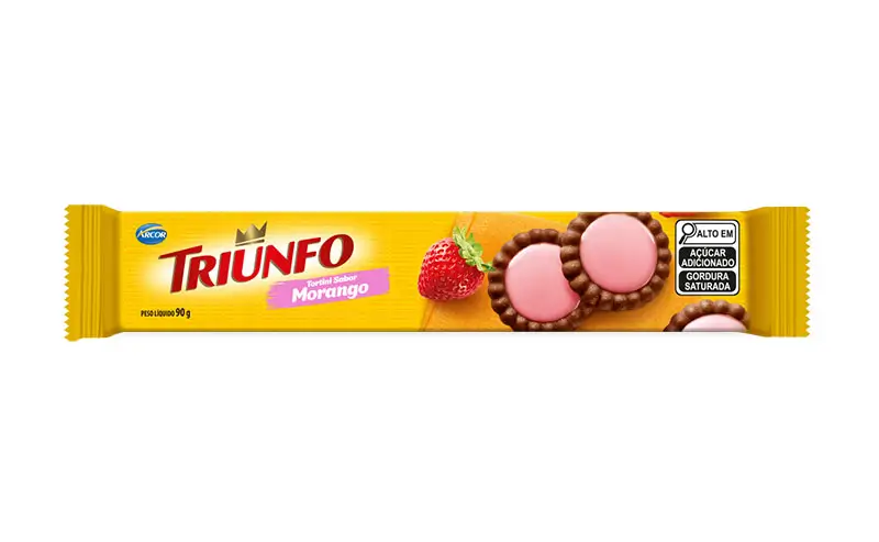 BISC TRIUNFO TORTINI 90G MORANGO