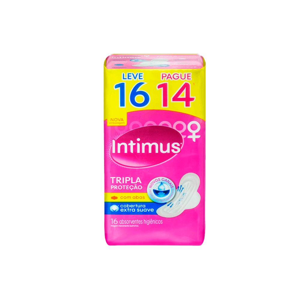 ABSORVENTE INTIMUS GEL SUAVE COM ABAS LV16PG14