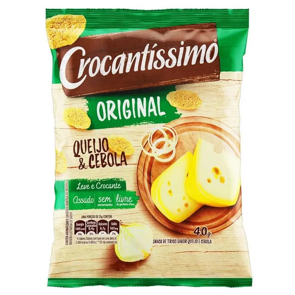 CROCANTISSIMO 40G QUEIJO E  CEBOLA