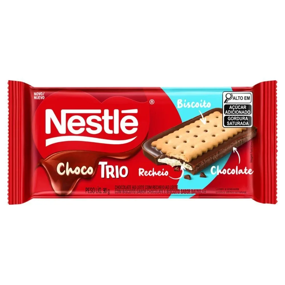 CHOC NESTLE CHOCOTRIO 90G LEITE