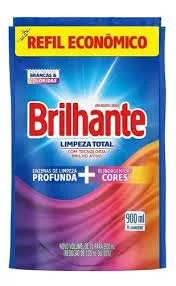 LAVA ROUPAS BRILHANTE 900ML SACHET LIMPEZA TOTAL