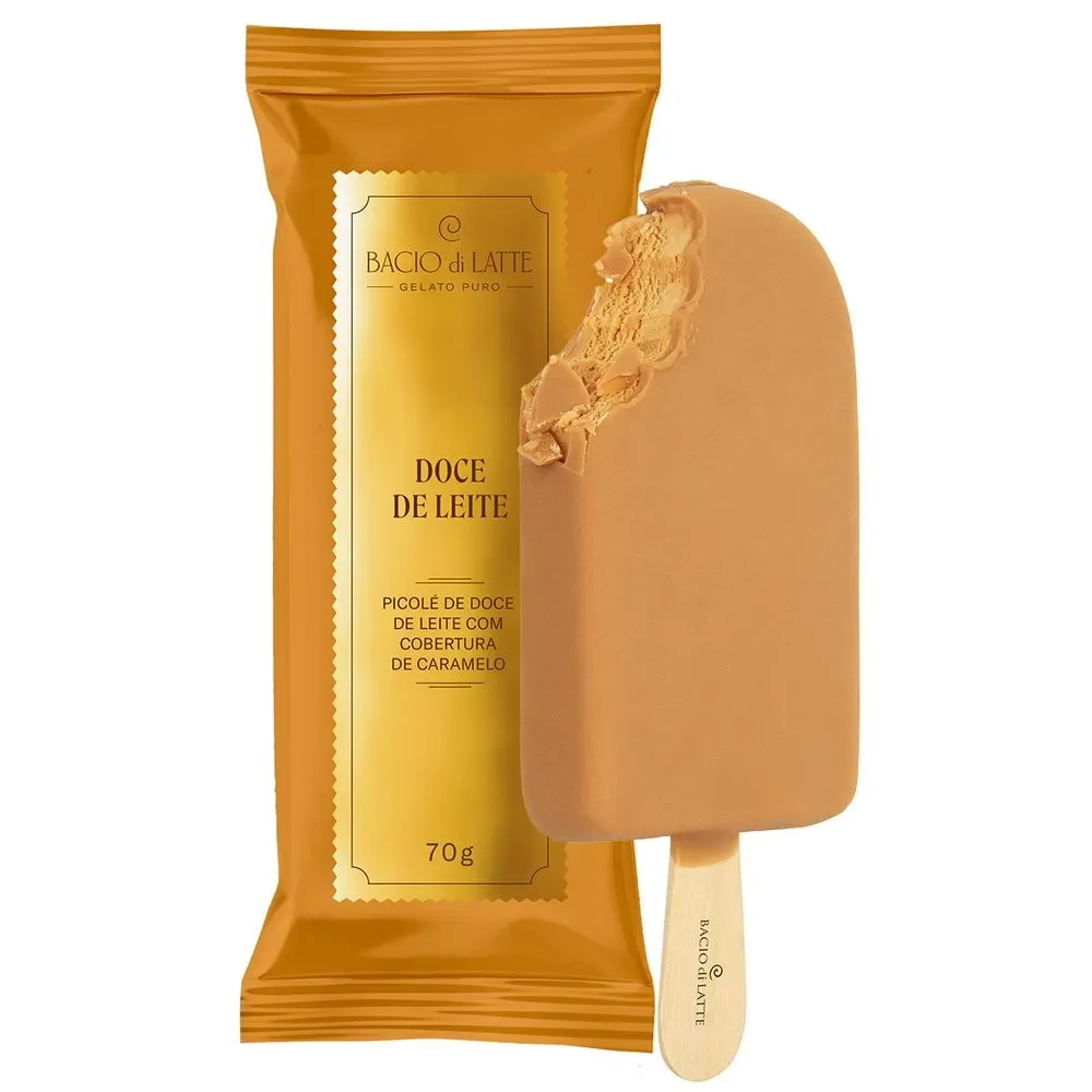 PICOLE BACIO DI LATTE DOCE DE LEITE COM COBERTURA 70G